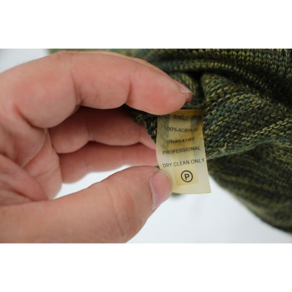 Calvin Klein Sweater Dress Women's M Acrylic Sleeveless Green Turtleneck pockets - Picture 7 of 10